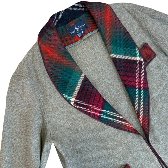 137. RALPH LAUREN Vintage 90s Blue Label Wool Woven Plaid Jacket EUC Sz 8 - Picture 2 of 3